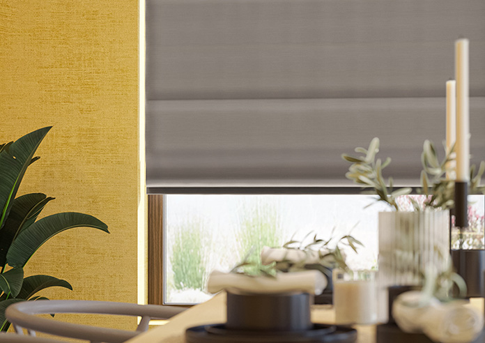 Akoya Faux Silk, Lustre Gunmetal Grey - Roman Blind - Image 5